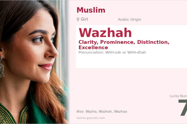 Wazhah Name Meaning — Arabic Origin, Girl Name & Details (2025)