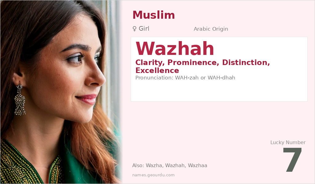 Wazhah Name Meaning and Details