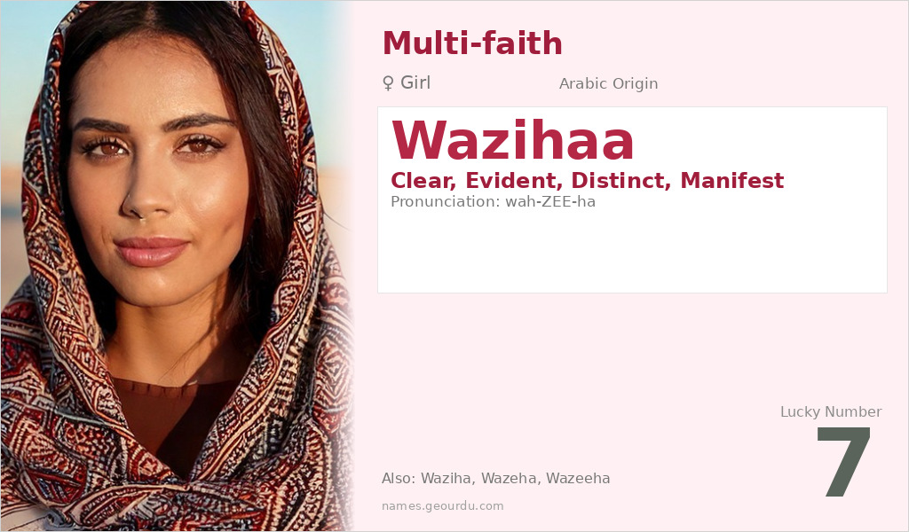 Wazihaa Name Meaning and Details