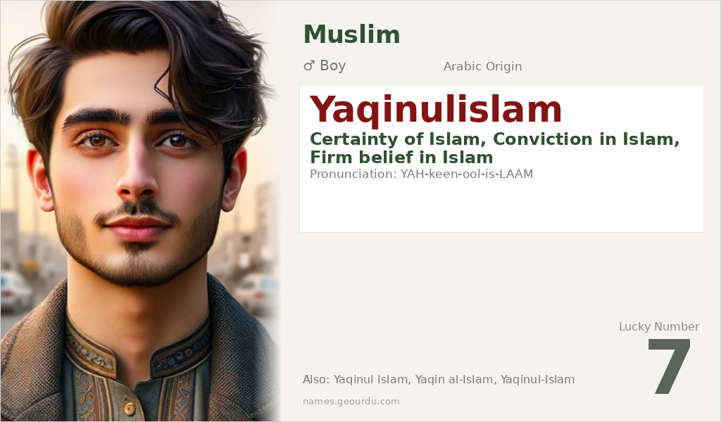 Yaqinulislam Name Meaning and Details