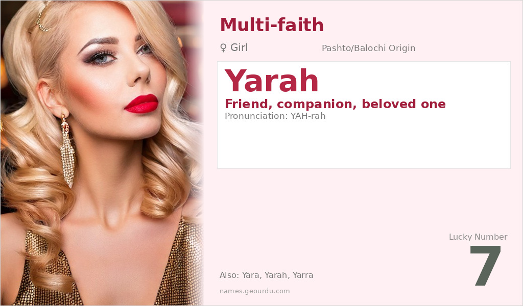 Yarah Name Meaning and Details