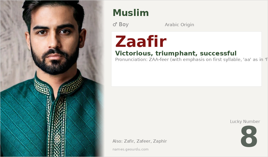 Zaafir Name Meaning and Details