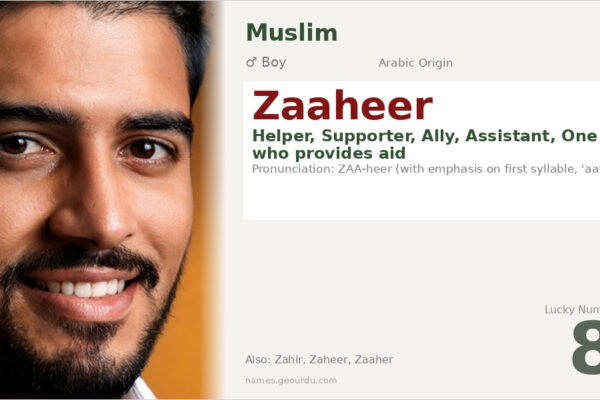 Zaaheer Name Meaning — Arabic Origin, Boy Name & Details (2025)