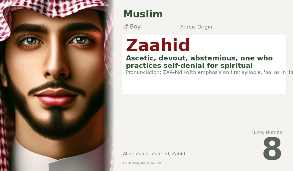 Zaahid Name Meaning and Details