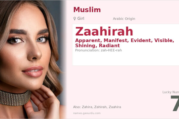 Zaahirah Name Meaning — Origin, Gender & Details (2025)