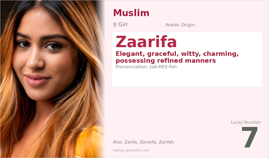 Zaarifa Name Meaning and Details
