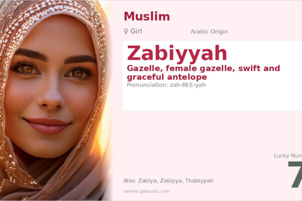 Zabiyyah Name Meaning — Arabic Origin, Girl & Details (2025)