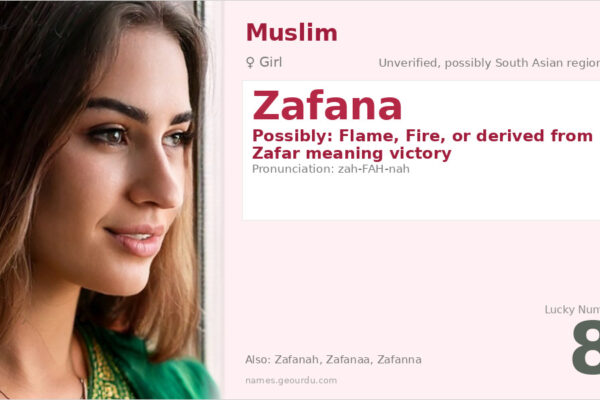 Zafana Name Meaning — Origin, Gender & Details (2025)