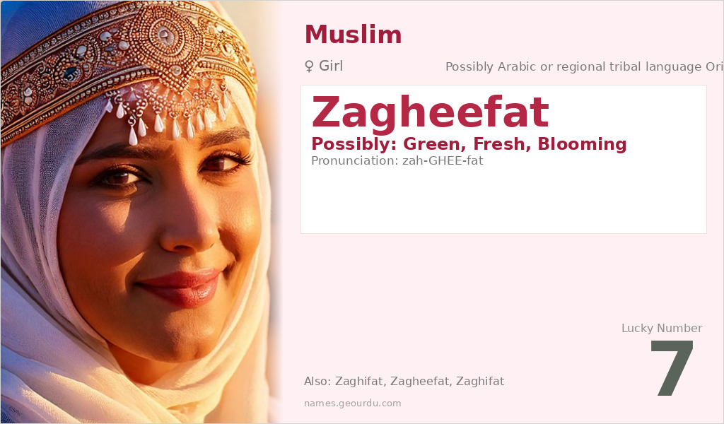 Zagheefat Name Meaning and Details