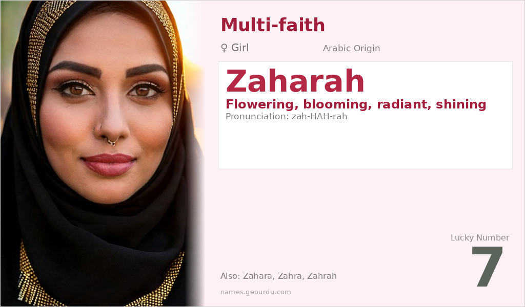 Zaharah Name Meaning and Details