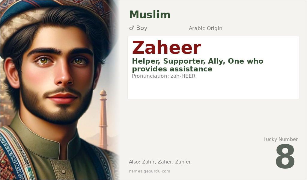 Zaheer Name Meaning and Details