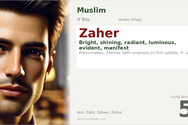 Zaher Name Meaning — Arabic Origin, Boy & Details (2025)