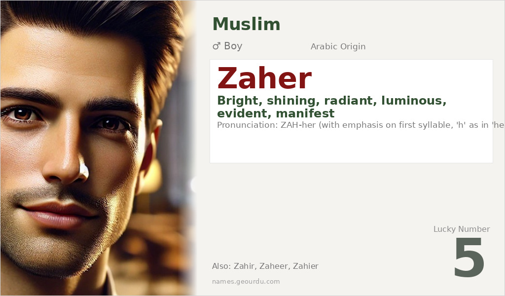Zaher Name Meaning and Details