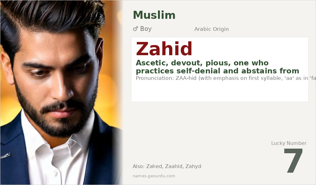Zahid Name Meaning and Details