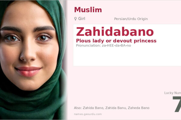 Zahidabano Name Meaning — Origin, Gender & Details (2025)