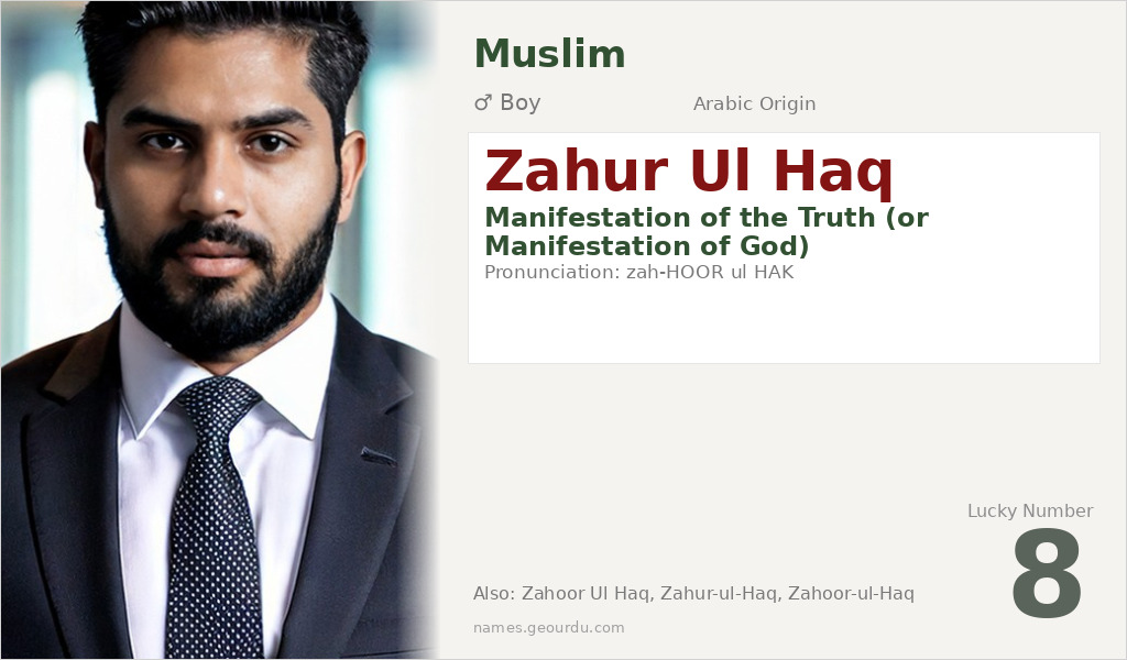 Zahur Ul Haq Name Meaning and Details