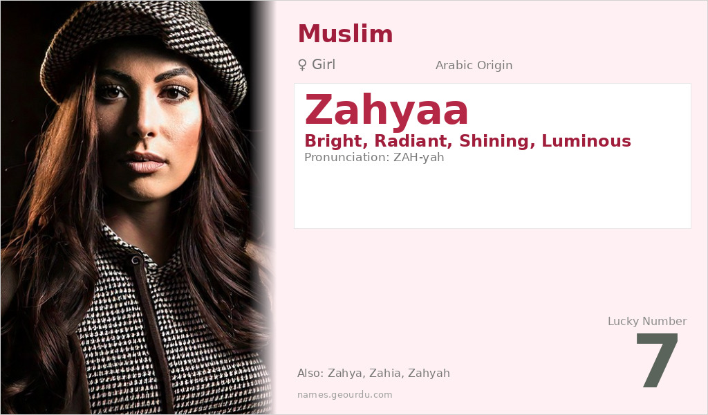 Zahyaa Name Meaning and Details