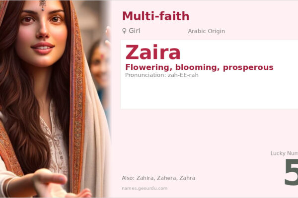 Zaira Name Meaning — Arabic Origin, Girl Name & Details (2025)