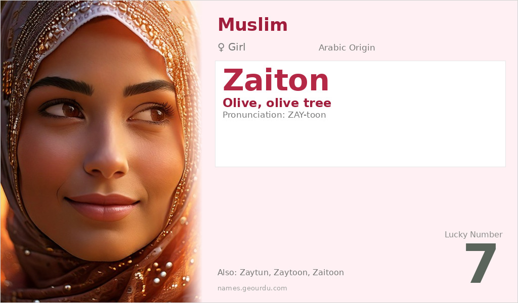 Zaiton Name Meaning and Details