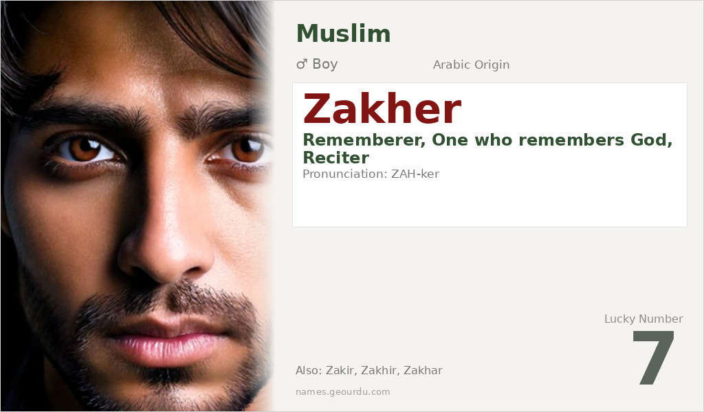 Zakher Name Meaning and Details