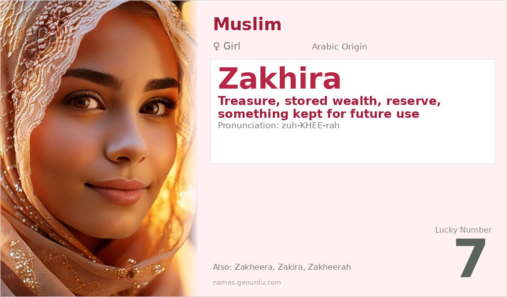 Zakhira Name Meaning and Details