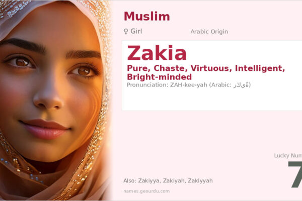 Zakia Name Meaning — Arabic Origin, Girl Name & Detailed Analysis (2025)