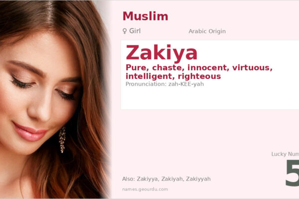 Zakiya Name Meaning — Arabic Origin, Girl Name & Details (2025)