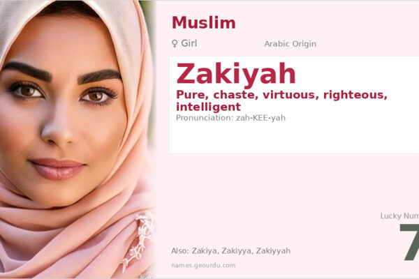 Zakiyah Name Meaning — Arabic Origin, Girl Name & Details (2025)