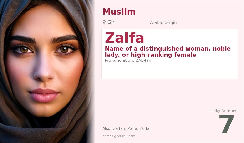 Zalfa Name Meaning and Details