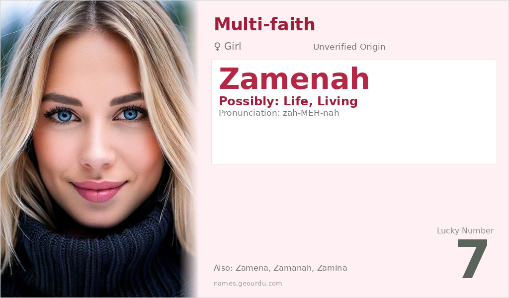 Zamenah Name Meaning and Details