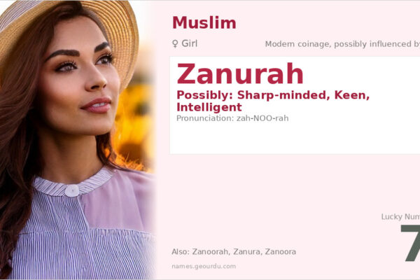 Zanurah Name Meaning — Origin, Gender & Details (2025)