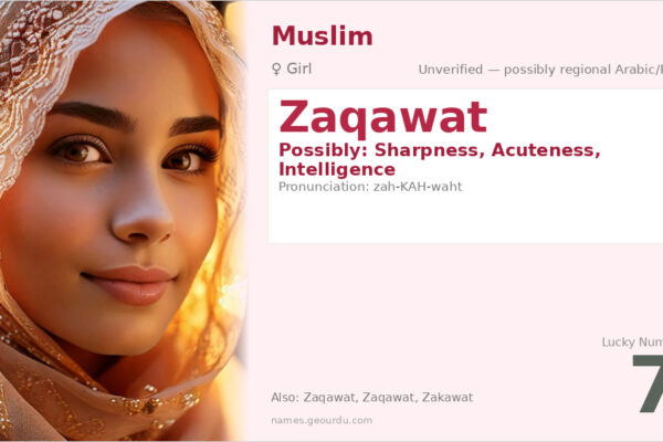 Zaqawat Name Meaning — Origin, Gender & Details (2025)