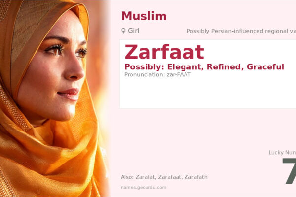 Zarfaat Name Meaning — Origin, Gender & Details (2025)