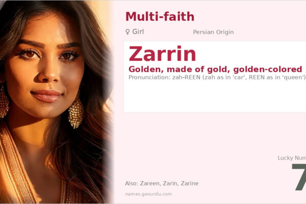 Zarrin Name Meaning — Persian Origin, Girl’s Name & Details (2025)