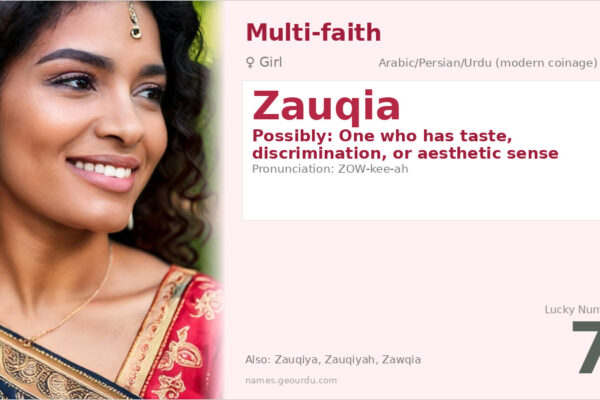 Zauqia Name Meaning — Origin, Gender & Details (2025)