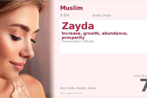 Zayda Name Meaning — Arabic Origin, Girl’s Name & Details (2025)