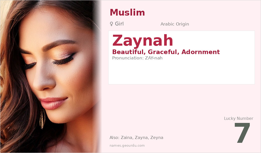 Zaynah Name Meaning and Details