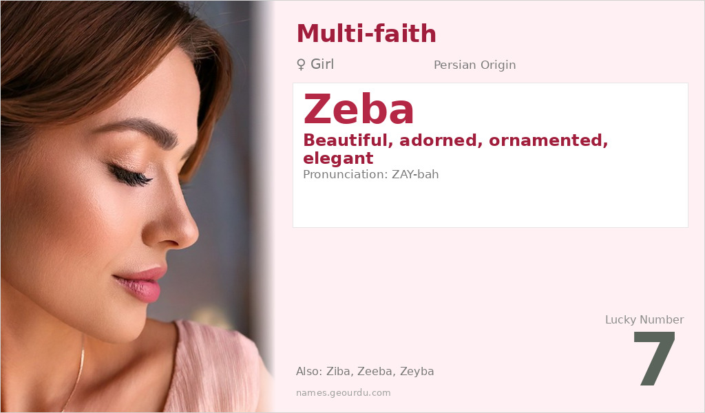 Zeba Name Meaning and Details
