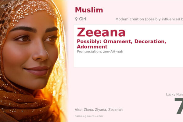 Zeeana Name Meaning — Origin, Gender & Details (2025)