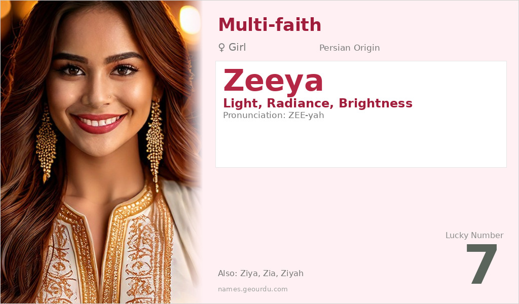 Zeeya Name Meaning and Details