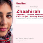 Zhaahirah Name Meaning and Details