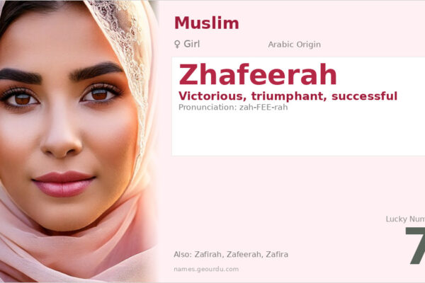 Zhafeerah Name Meaning — Arabic Origin, Girl Name & Details (2025)