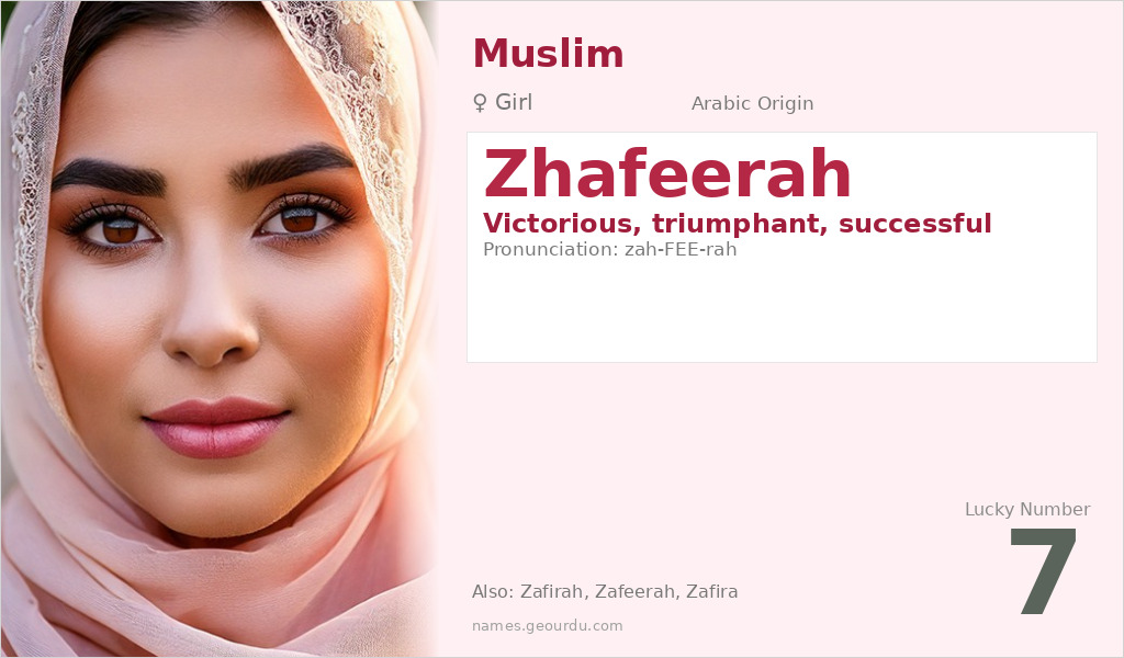 Zhafeerah Name Meaning and Details