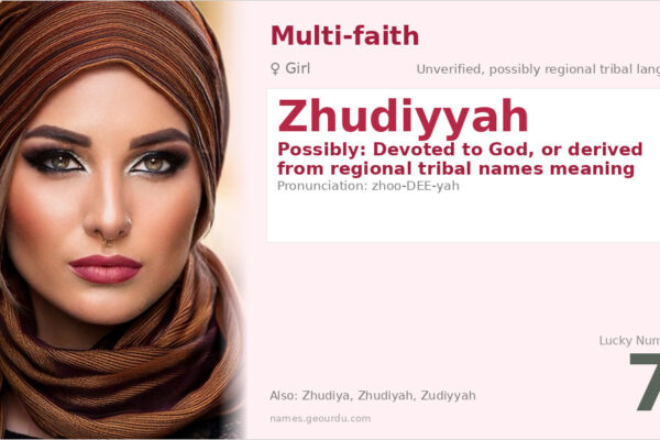 Zhudiyyah Name Meaning — Origin, Gender & Details (2025)