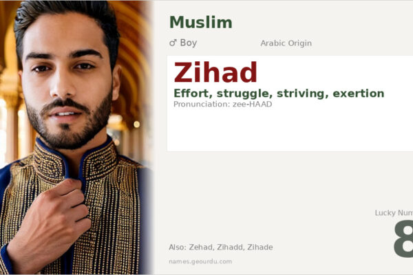 Zihad Name Meaning — Arabic Origin, Boy Name & Details (2025)