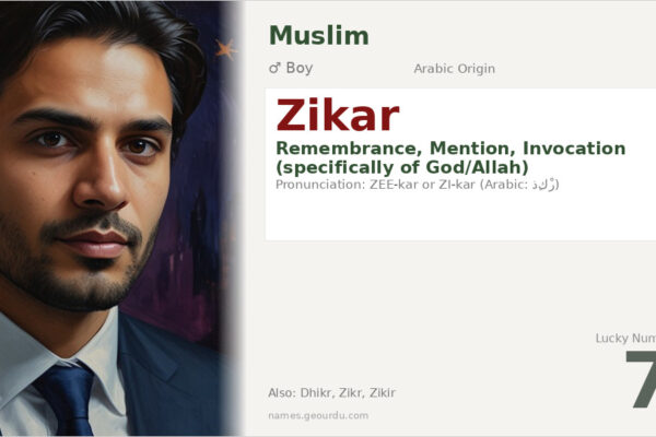 Zikar Name Meaning — Arabic Origin, Boy Name & Islamic Significance (2025)