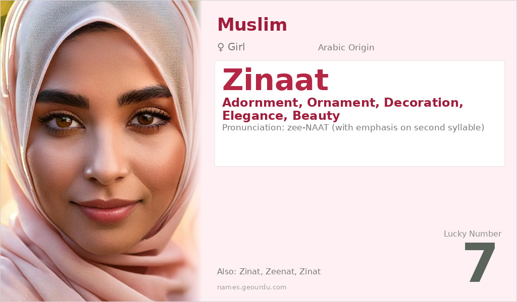 Zinaat Name Meaning and Details