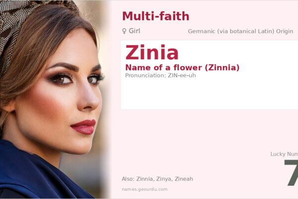 Zinia Name Meaning — Origin, Gender & Details (2025)