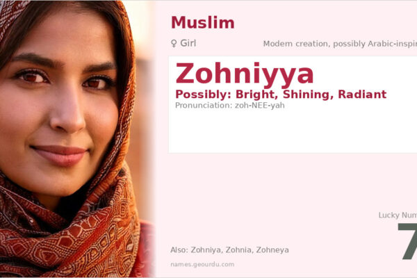 Zohniyya Name Meaning — Origin, Gender & Details (2025)