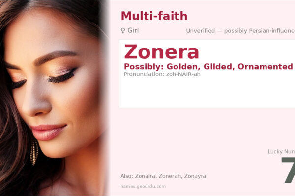 Zonera Name Meaning — Origin, Gender & Details (2025)